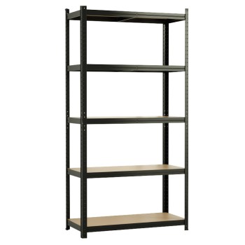 ΡΑΦΙΕΡΑ ΜΕΤΑΛΛΙΚΗ 90x40x180 ΜΑΥΡΗ 175kg 5 ΡΑΦΙΑ MDF 