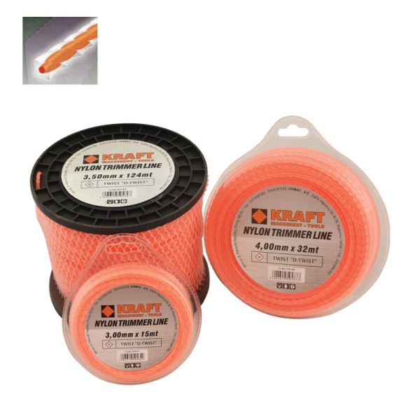KRAFT: ΜΕΣΙΝΕΖΑ - ΝΗΜΑ ΚΟΠΗΣ ΤΕΤΡΑΓΩΝΗ ΕΛΙΚΟΕΙΔΗΣ TWIST ''D-TWIST'' Φ 4.00 mm ΣΥΣΚΕΥΑΣΙΑ 47 ΜΕΤΡΑ (450 gr) Κήπος - Αγρός