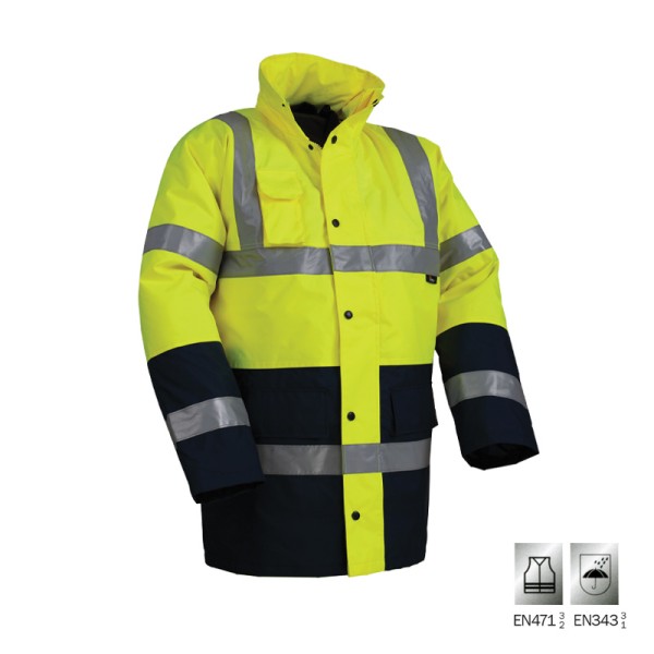 VIZWELL: ΜΠΟΥΦΑΝ ΥΨΗΛΗΣ ΔΙΑΚΡΙΤΙΚΟΤΗΤΑΣ HAMBURG - ΚΙΤΡΙΝΟ - EN 471 3/2 & EN 343 3/1 - ΜΕΓΕΘΟΣ L Είδη Προστασίας