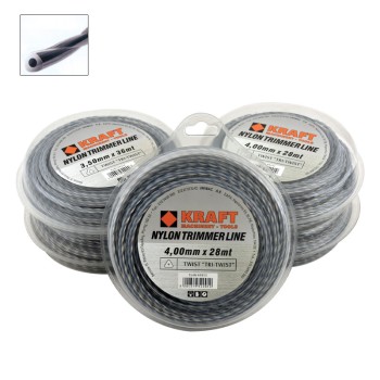 KRAFT: ΜΕΣΙΝΕΖΑ ΕΛΙΚΟΕΙΔΗΣ - ΝΗΜΑ ΚΟΠΗΣ TRI-TWIST Φ 4.00mm ΣΥΣΚΕΥΑΣΙΑ 28 ΜΕΤΡΑ (450gr) Κήπος - Αγρός