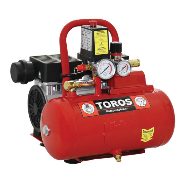 TOROS: ΑΕΡΟΣΥΜΠΙΕΣΤΗΣ  OILFREE ΧΑΜΗΛΟΥ ΘΟΡΥΒΟΥ  6LT, 0,75HP Ηλεκτρικά Εργαλεία
