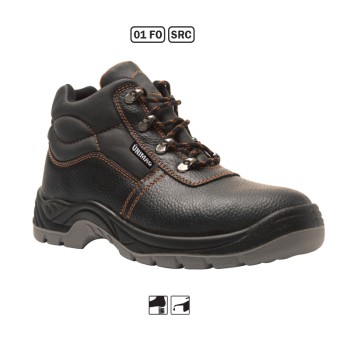 UNIMAC: ΜΠΟΤΑΚΙΑ ΕΡΓΑΣΙΑΣ ΑΠΟ ΔΕΡΜΑ BUFFALO - 01 F0 , SRC -  EN ISO 20347:2012 - ΜΑΥΡΟ ΜΕΓΕΘΟΣ 44 Είδη Προστασίας