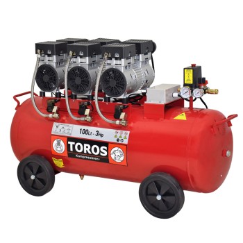 TOROS: ΑΕΡΟΣΥΜΠΙΕΣΤΗΣ ΧΑΜΗΛΟΥ ΘΟΡΥΒΟΥ OILFREE 100LT, 3HP Ηλεκτρικά Εργαλεία
